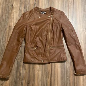 Brown leather jacket